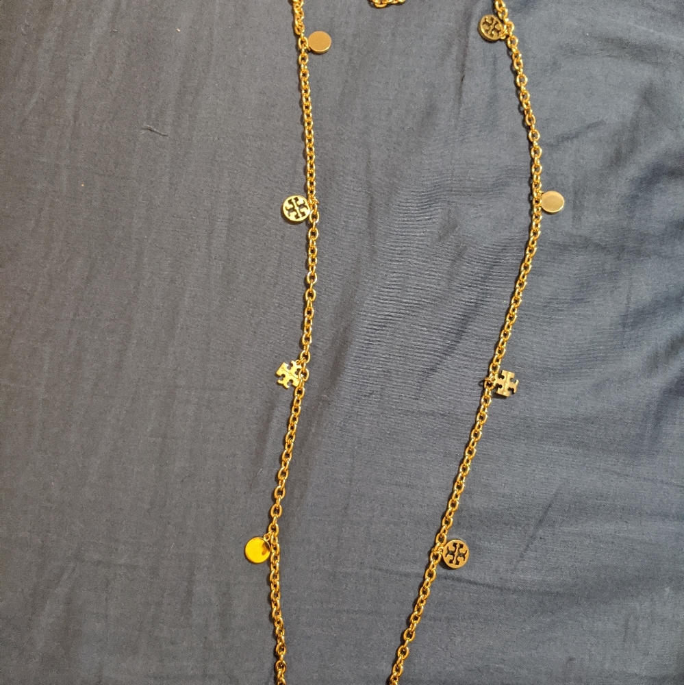 Tory Burch long logo necklace